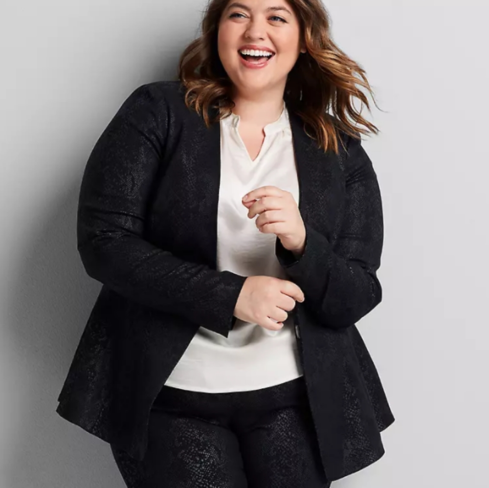 Lane Bryant Snake Skin Peplum Blazer